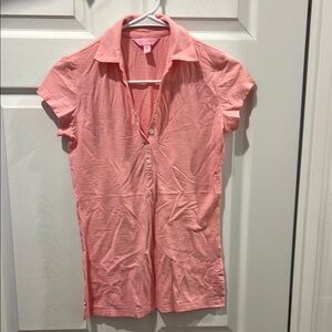 Pink Collared Button-Up Shirt